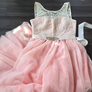 Nights by Teeze Me Peach Tulle Prom Dress